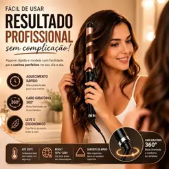 Modelador de Cachos 25mm Aquecimento Rápido Bivolt Cabo 360°