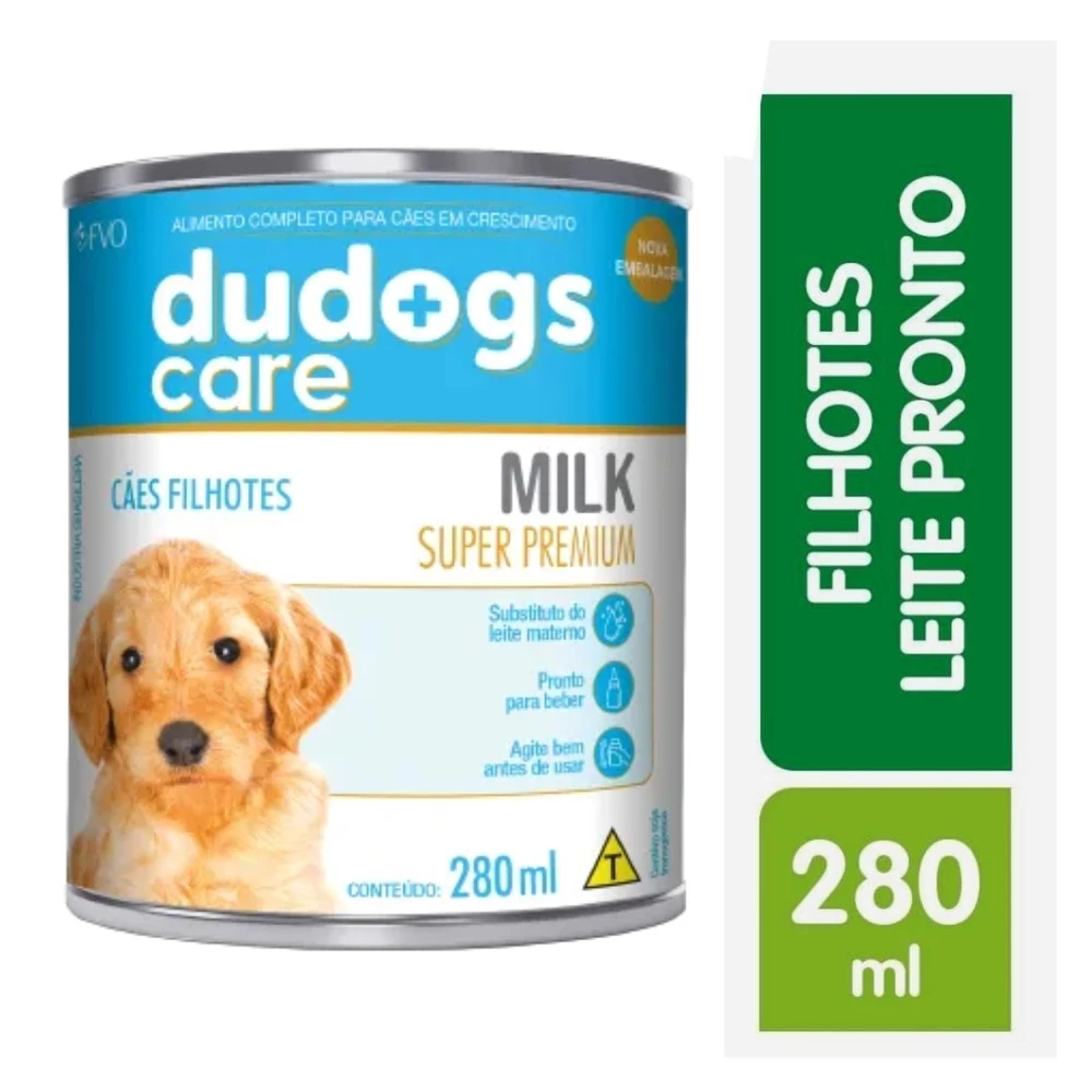Dudogs Care 280ml Leite Pronto para Cães Filhotes Super Premium FVO