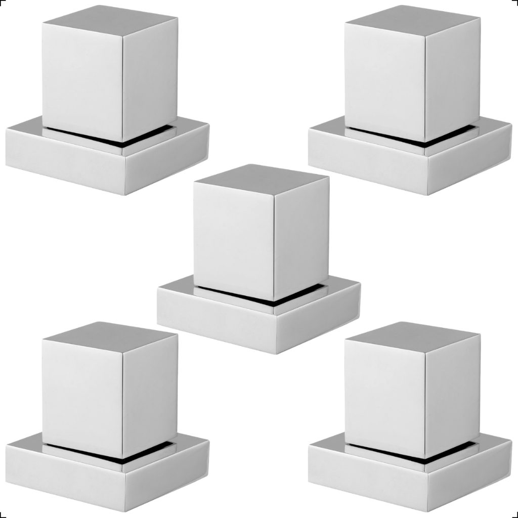 Kit 5 Acabamento Registro Base Deca Padrão 16 Estrias Gaveta ou Pressão Banheiro