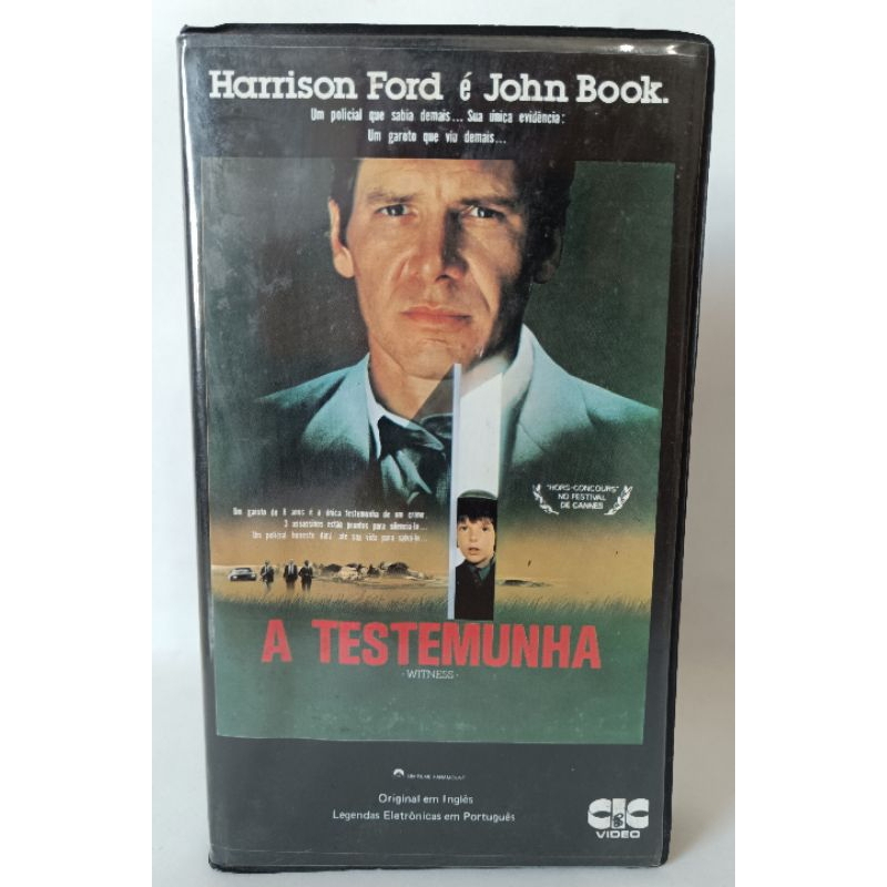 VHS A Testemunha Legendado filme com Harrison Ford ano 1985 raridade clássico colecionador