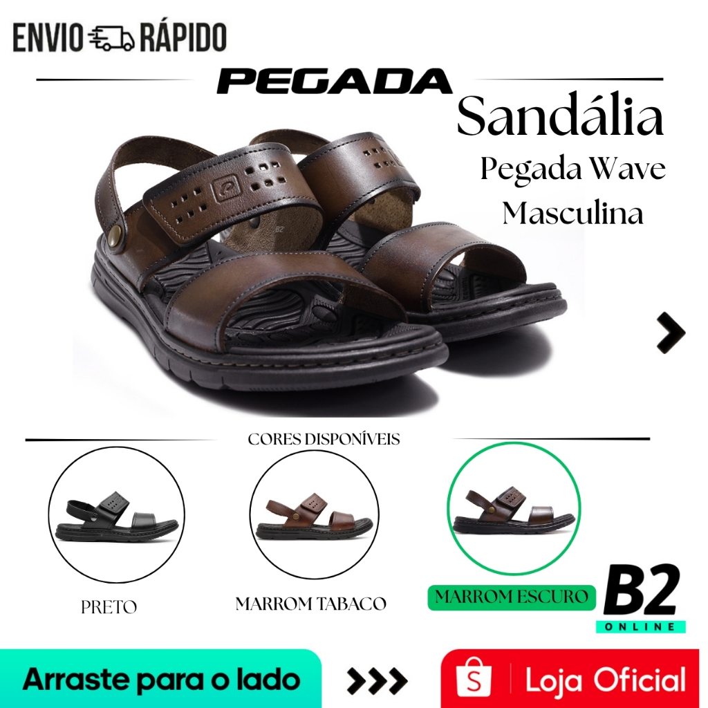 Sandália Pegada Wave Masculina Original Com Nota Fiscal e Garantia