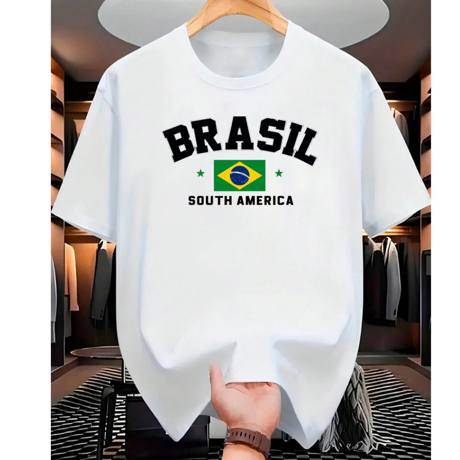 Camiseta Masculina Brasil  Algodão Blusa Feminina Varias Cores Camisa Unissex Torcedor Copa Do Mundo