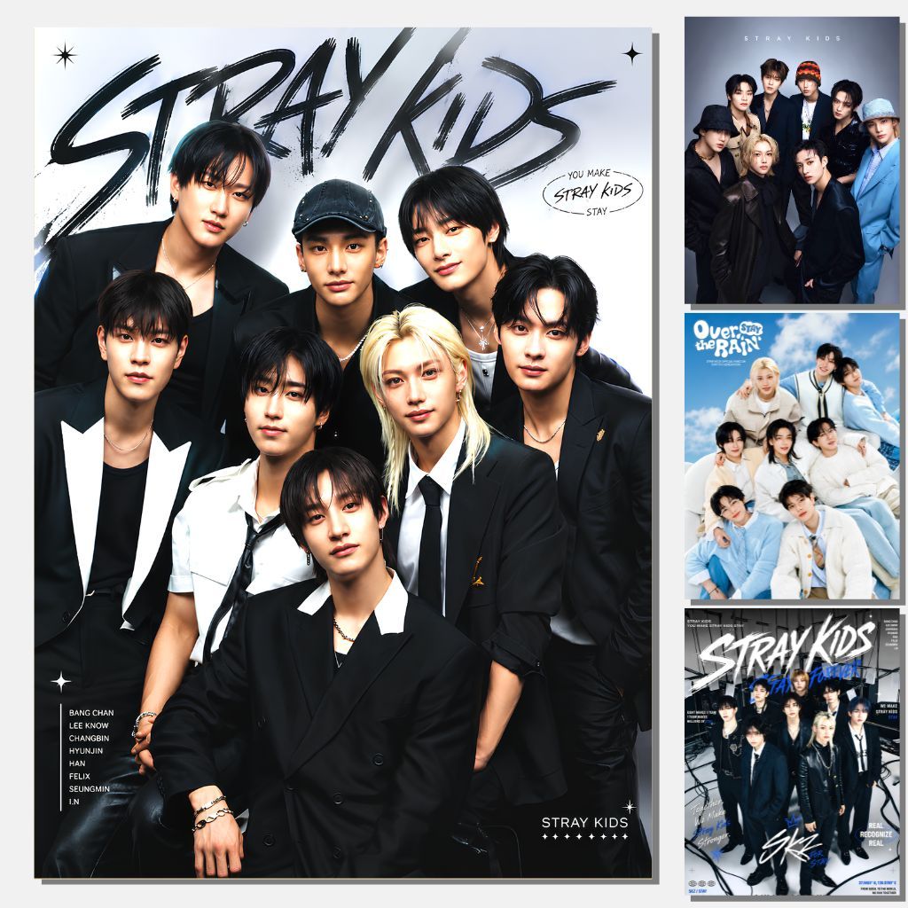 Kit 10 Posters SKZ - Stray Kids pôster Bang Chan Lee Know Changbin Hyunjin Seungmin Banda kpop