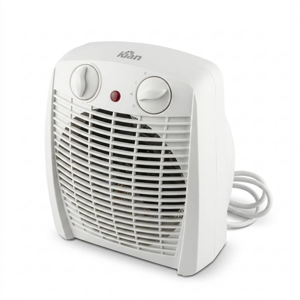 Aquecedor Elétrico Portátil 2 em 1 Aquece e Ventila AQ-100 Kian Branco 1500w 127v