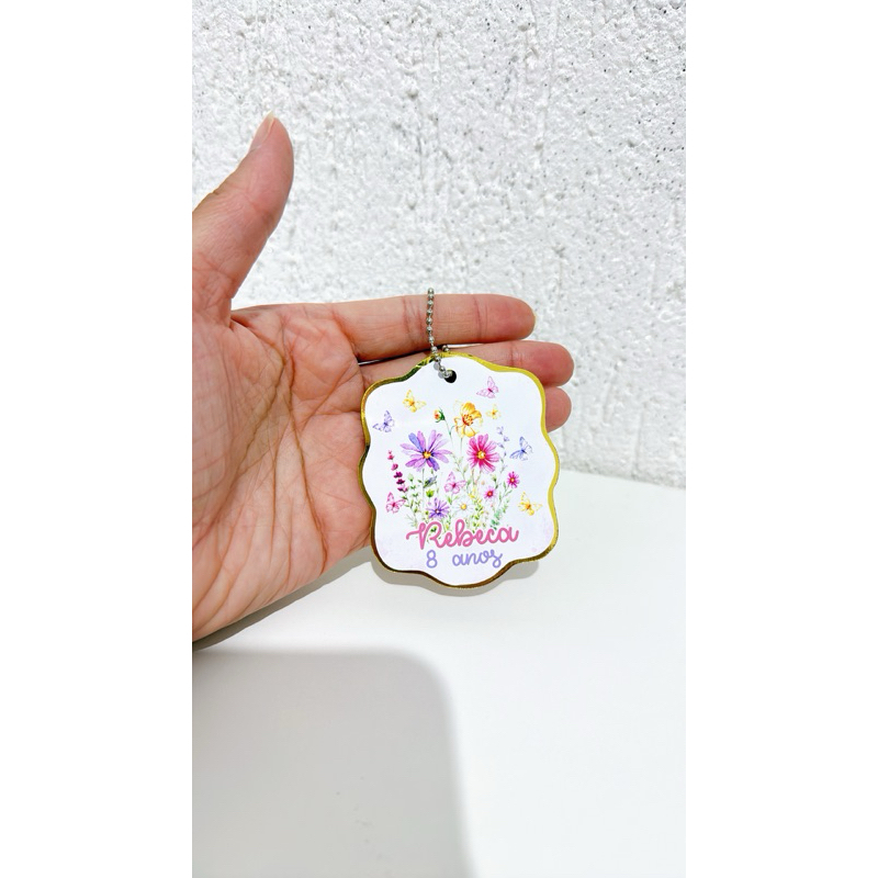 Tag Apliques Personalizados 3D para Lembrancinha | Jardim | Etiqueta Festa Infantil | Qualquer Tema | Flores