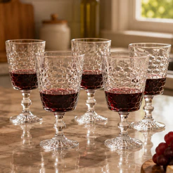 Jogo 6 Taças de Vidro Transparente para Água e Vinho Abelha Bee 300ml Hauskraft