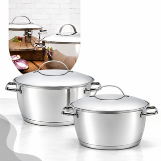Jogo de Panelas Tramontina Allegra 2 Peças Aço Inox com Fundo Triplo