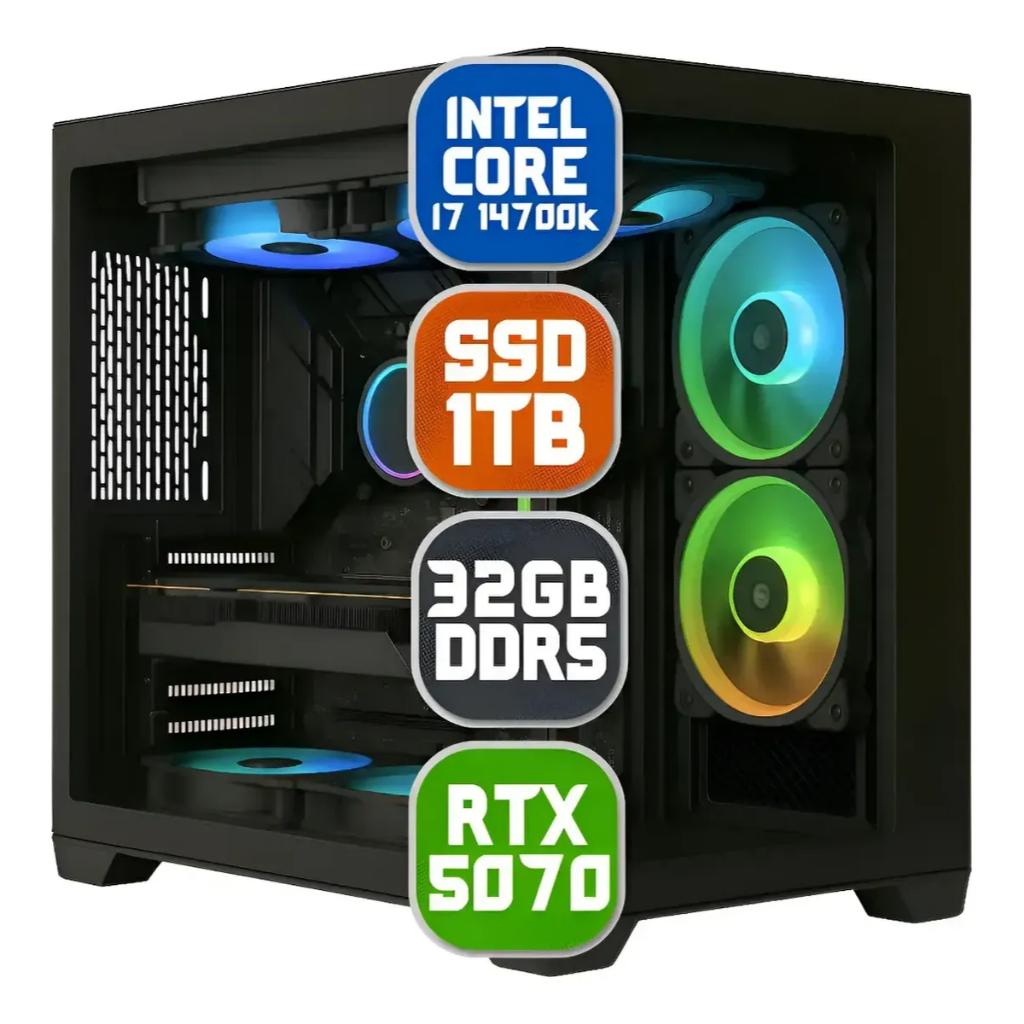 Pc Computador Gamer Intel Core I7 14700k, Rtx 5070, 32gb DDR5, Nvme 1tb - Gabine