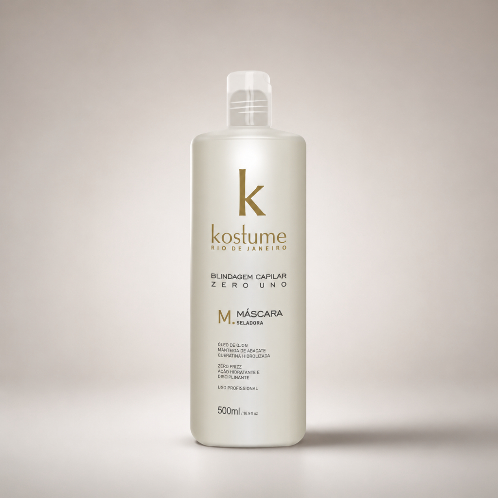 Máscara Seladora Zero Uno Blindagem Capilar Escova Cabelo Kostume 500ml