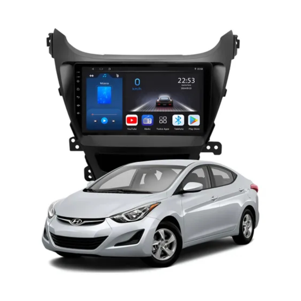 Central Multimídia Hyundai Elantra 2014 2015 Android CarPlay Android Auto GPS WiFi