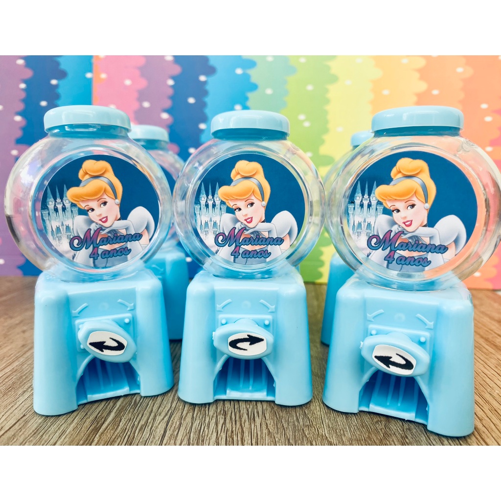 Lembrancinha Cinderela Personalizada Candy Machine Lembrancinha Festa Infantil Princesas