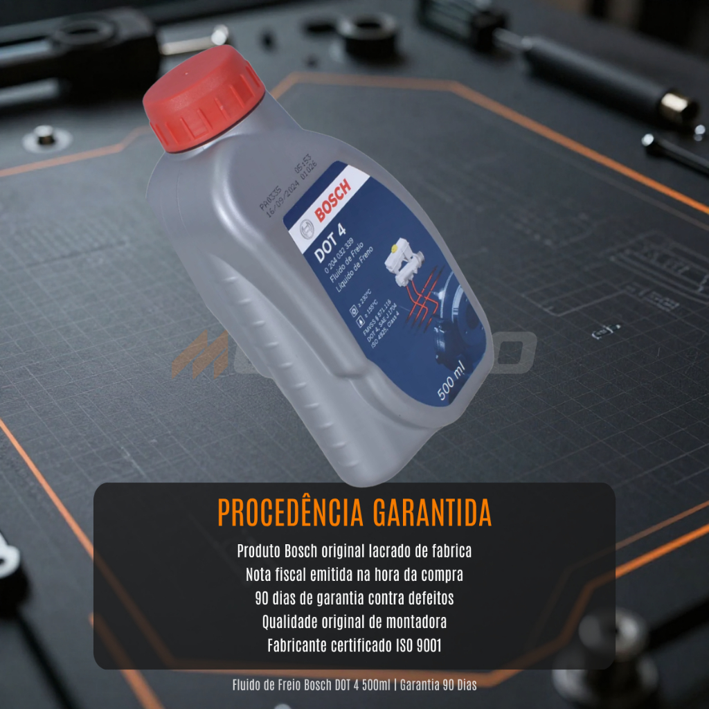 Fluido Oleo De Freio Dot 4 Original Bosch 500ml Carro E Moto