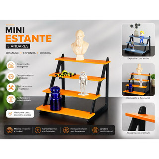 Escadinha Expositora em Plastico 3D Mini 3 e 4  Degraus- Funkos, perfumes e miniaturas