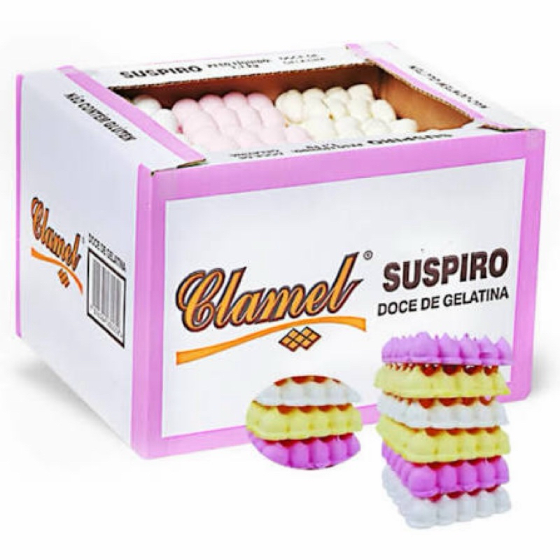 Suspiro Clamel quadrado colorido - caixa 50 unidades