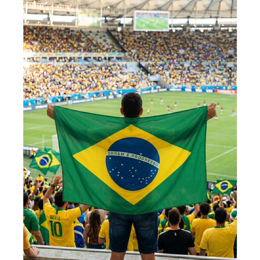 Bandeira do Brasil Grande 100x150cm Bandeirão Torcedor Capô Carro Copa do Mundo Eleições