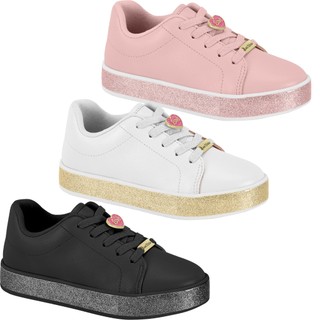 Tênis Flatform Molekinha Juvenil Confortável Brilho Original com NF Promoção 2520.148 2520148