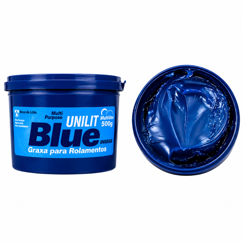Graxa Azul Unilit Blue 2 Ingrax 500g Lítio Multiuso Rolamento Mancal Roçadeira Automotiva Industrial