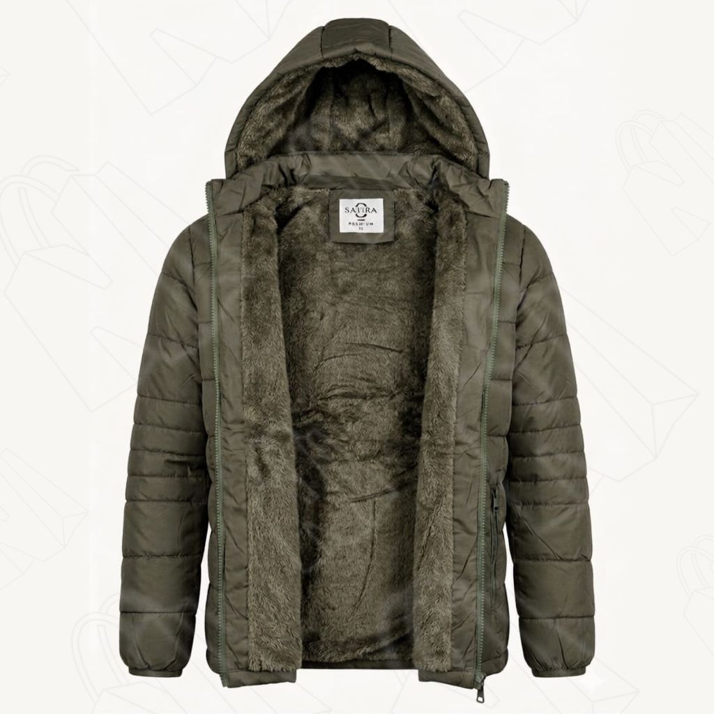 Jaqueta Puffer Masculina Bobojaco Forrada Com Pelinho Premium Inverno Frio Intenso Com Capuz Removível