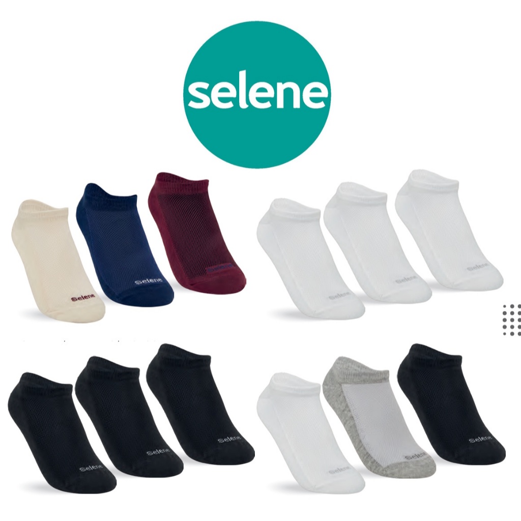 Kit 3 Pares Meia Invisível Selene 4825 Algodão 34 a 39 Sapatilha