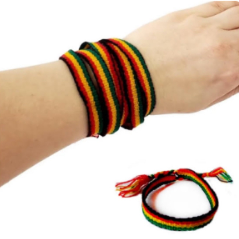 Pulseira Reggae Jamaica Pano Peruano Ajustável Colorida Hippie Unissex — imagem 2 de 2