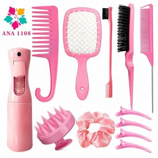 ANA1108 12pcs Escova Cabelo Curling Mouse Cauda Curva Natural Pente Conjunto Ferramenta S…
