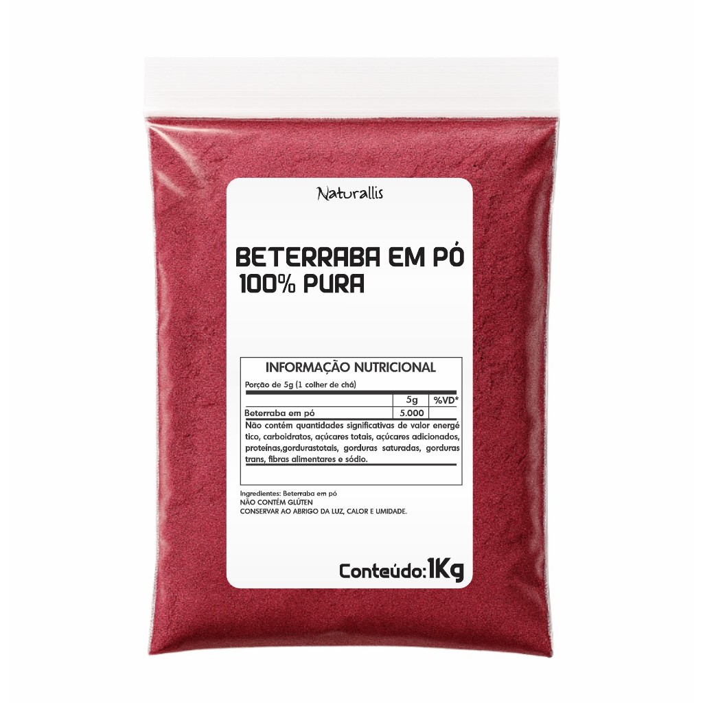 Beterraba em pó 100% Pura 1kg