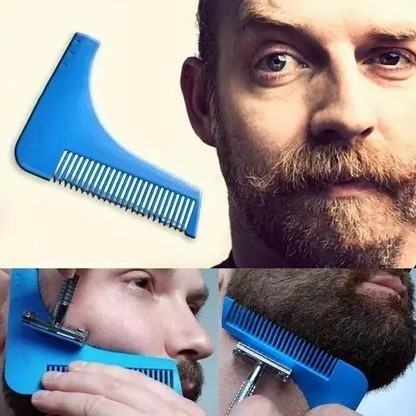 Pente Régua Para Barba E Bigode Alinhador Modelador Plástico