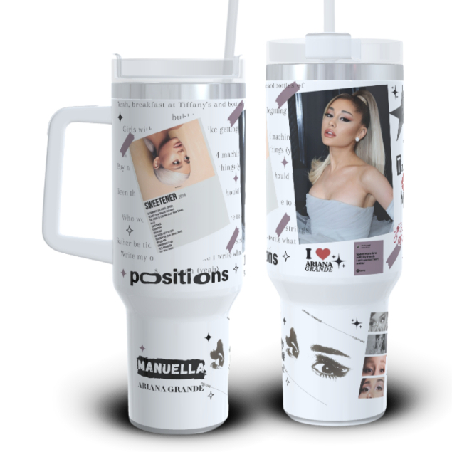 Copo Térmico Garrafa térmica de água Personalizada Com NOME 1200ml Ariana Grande