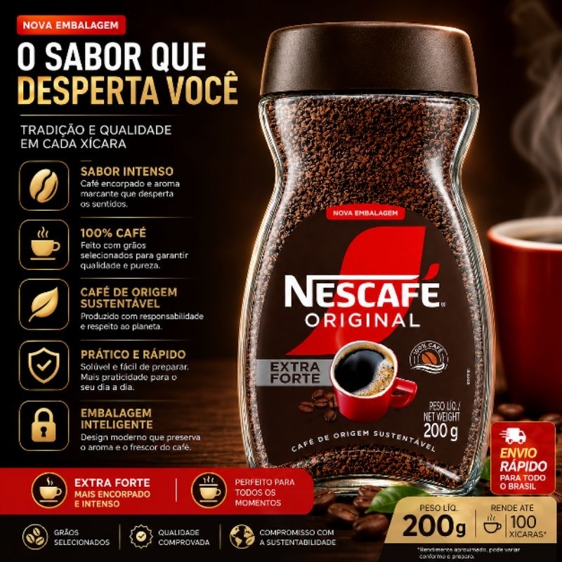 Café Solúvel Nescafé Extraforte Original 200g
