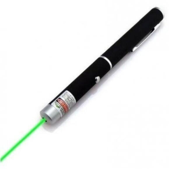 Caneta Laser Pointer Verde Sortido - Alcance de 7km, 5 Pontas Efeito, Potência 1000mw