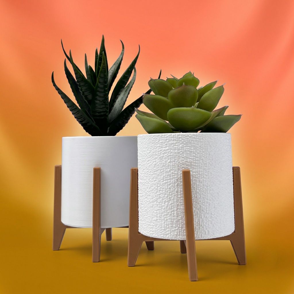 Vaso Minimalista Pequeno Decorativo Suporte Madeira Cachepô Moderno Plantas Artificiais 6x6cm Mesa Escritório