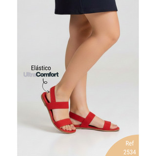 sandália plana rasteirinha elástico comfort