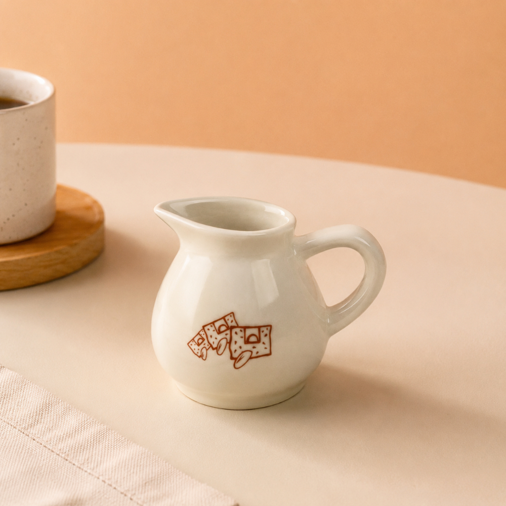 Mini Jarra Molheira e Leiteira de Porcelana Com Alça 100ml para Caldas, Coberturas e Molhos - Scalla 2a
