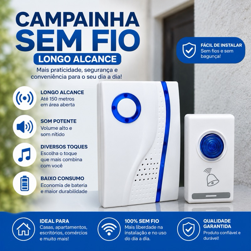 Campainha Sem Fio Longo Alcance: Segurança e Praticidade ao Alcance de Todos