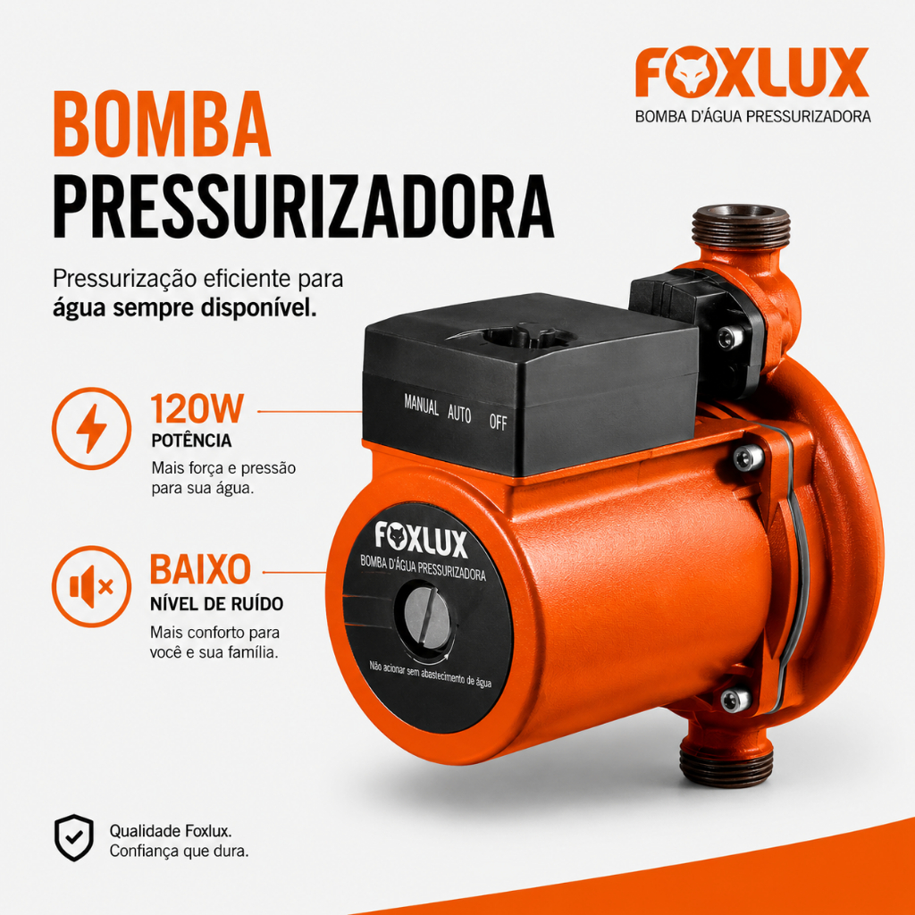 Bomba Pressurizadora 1800l/h Pressurizador 127v Bomba + Pressão de Água 120w Chuveiro Caixa D'água
