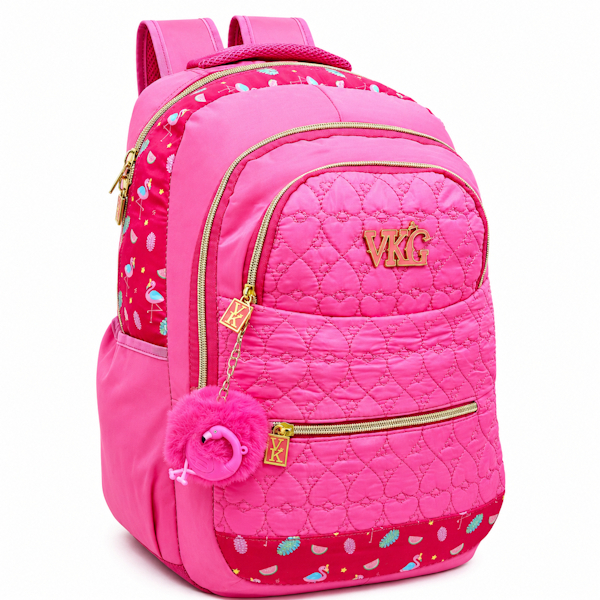 Mochila Tipo Capricho + Pompom, Lindo Design Feminina