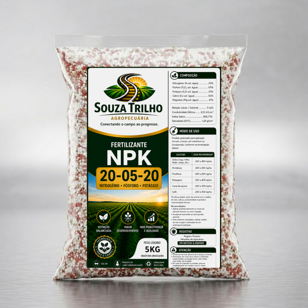 5Kg Adubo Fertilizante NPK 20-05-20 - Plantas, Flores, Rosas Deserto, Samambaia