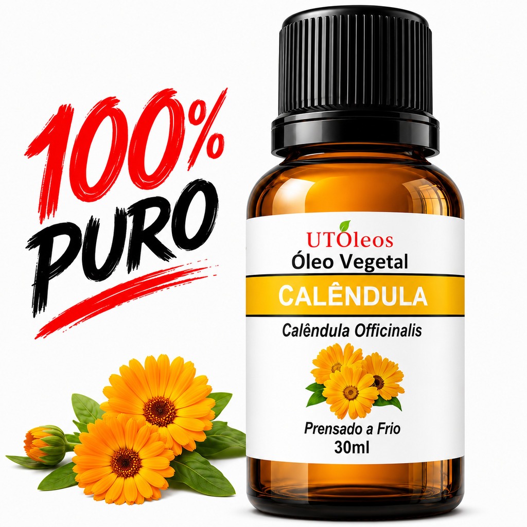 Oleo de Calendula Vegetal 100% Puro Prensado a Frio Massagem Corporal Facial Hidratante 30ml