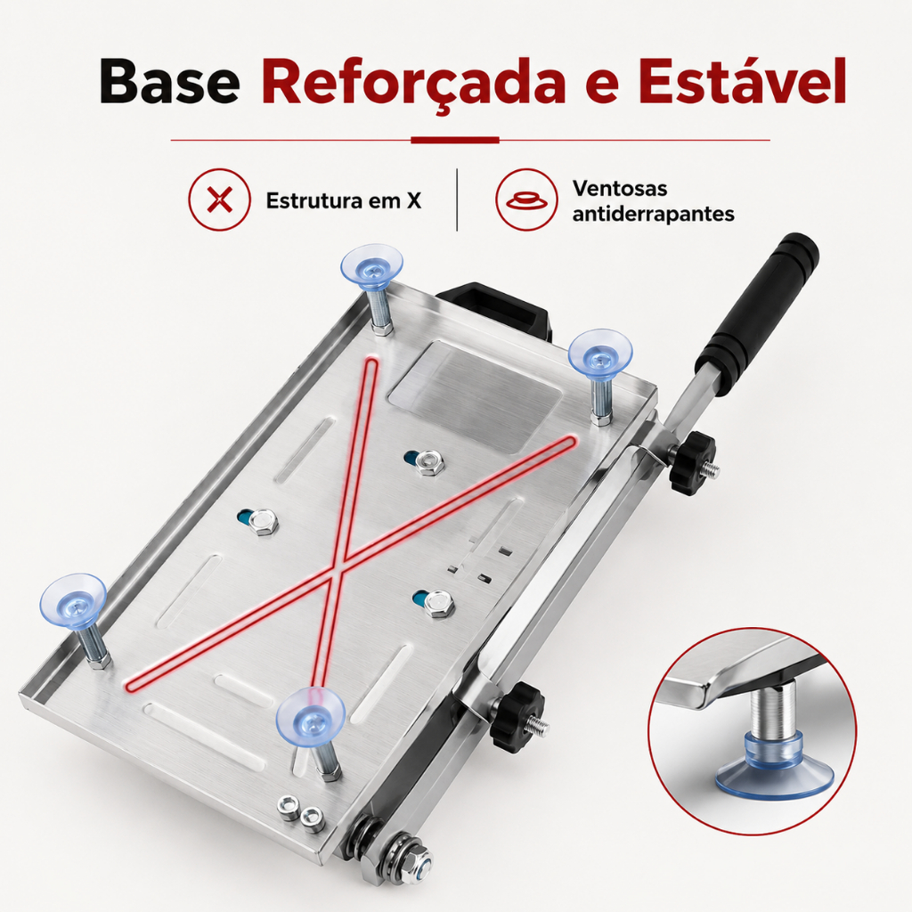 Fatiador Cortador Manual Aço Inox De Cortar Fatiar Carne Congelada Frios Legumes Lâmina Afiada · foto 2