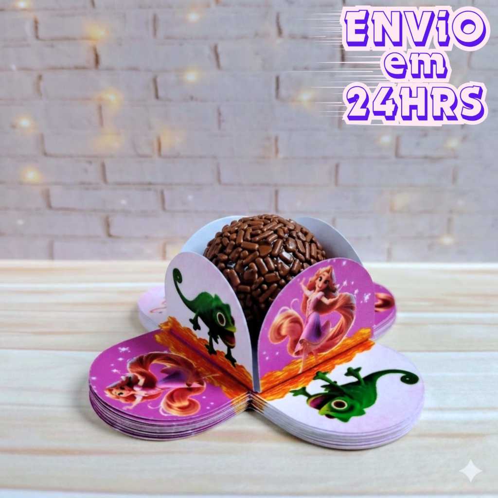 50-200 Forminhas de Doces ENROLADOS Personalizadas no Tema/ Kit Lembrancinhas Festa de Aniversario