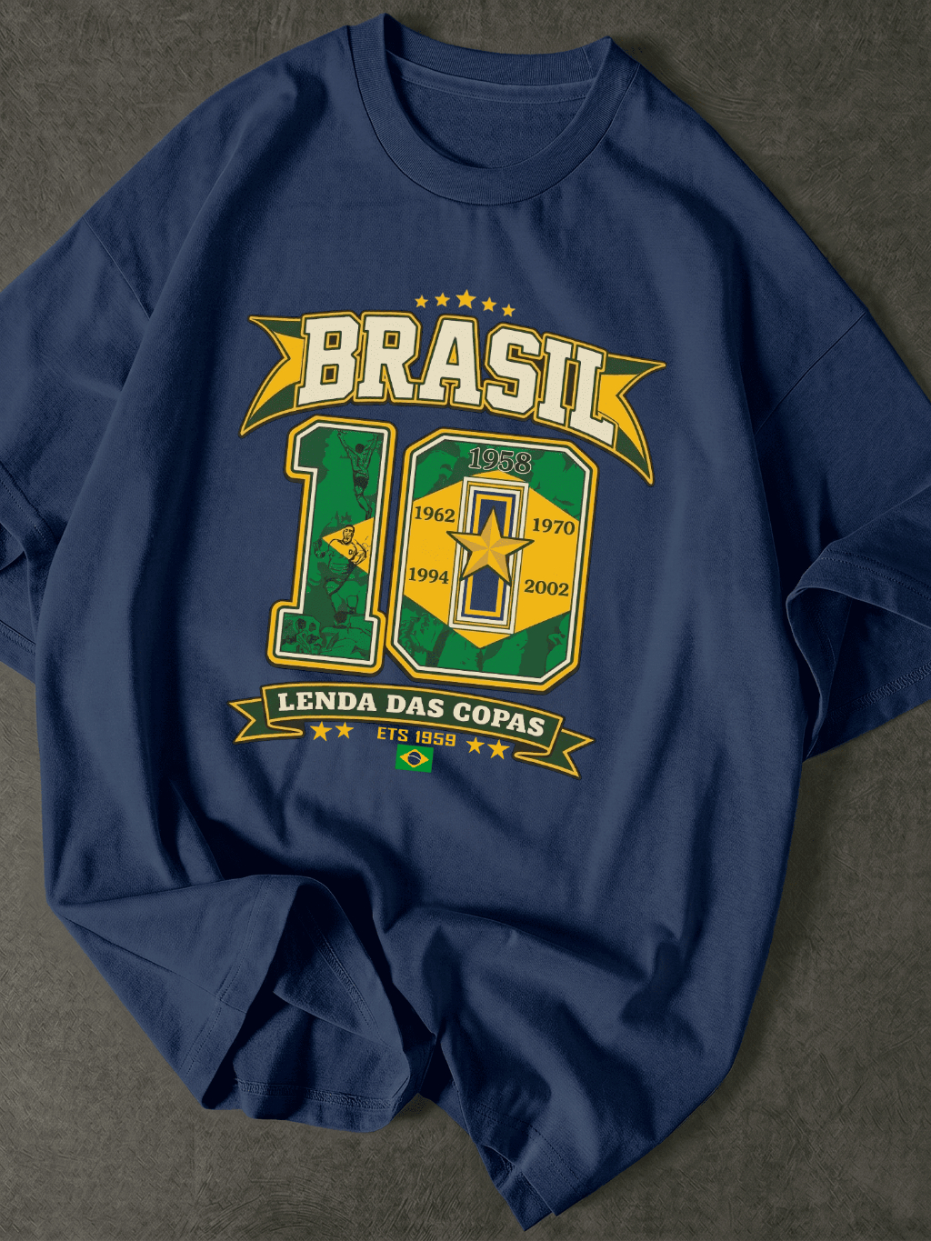 Camiseta Brasil Lenda Das Copas Camisa 10 Oversized Streetwear Brazilcore Unissex Algodão