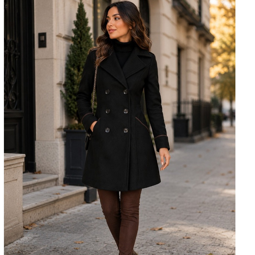 Casaco Blazer Feminino Lã Batida Alfaiataria Social Promoção envio 24 h Inverno 6 Botões funcionais