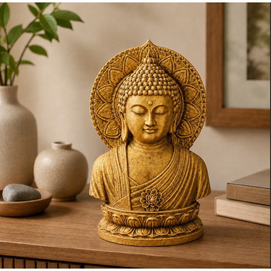 Imagem Estátua Decorativa Buda Mandala – Atraia Paz, Prosperidade e Boas Energias - Decoração Escultura