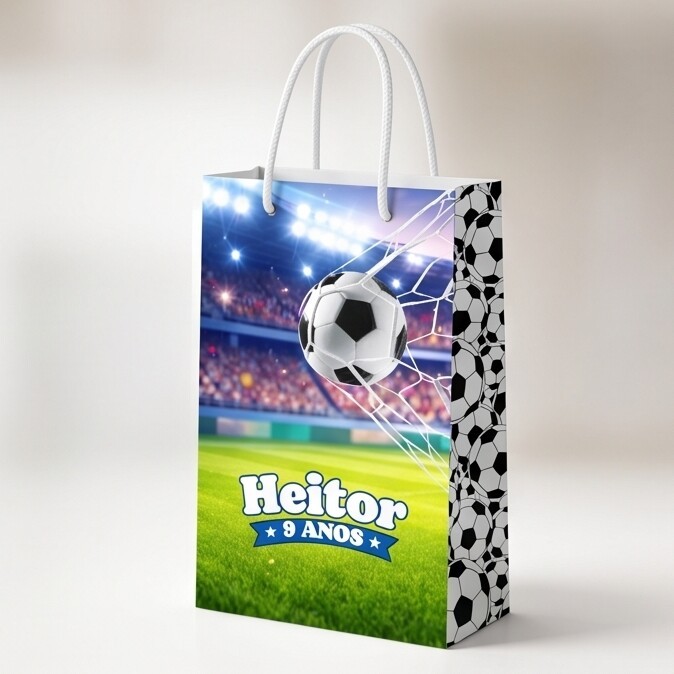 Sacolinha Futebol Personalizada Festa Aniversário Infantil Lembrancinha Com Nome