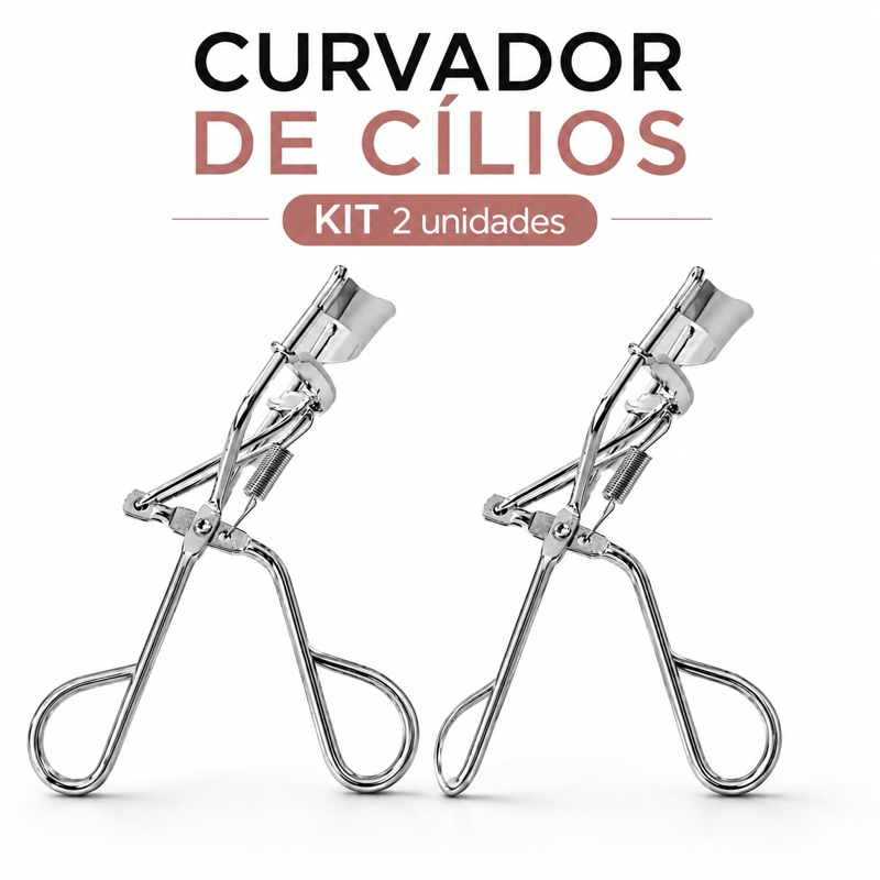Kit 2 Curvador de Cílios Curvex - Curva Natural, Compacto, Seguro