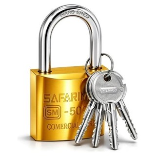 Cadeado Reforçado Antifurto Chave Tetra 50mm C/ 3 Chaves
