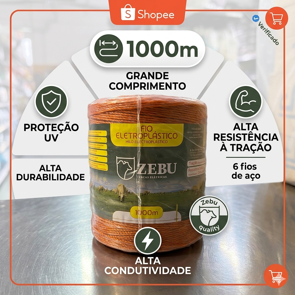 fio eletroplastico Zebu 1000m