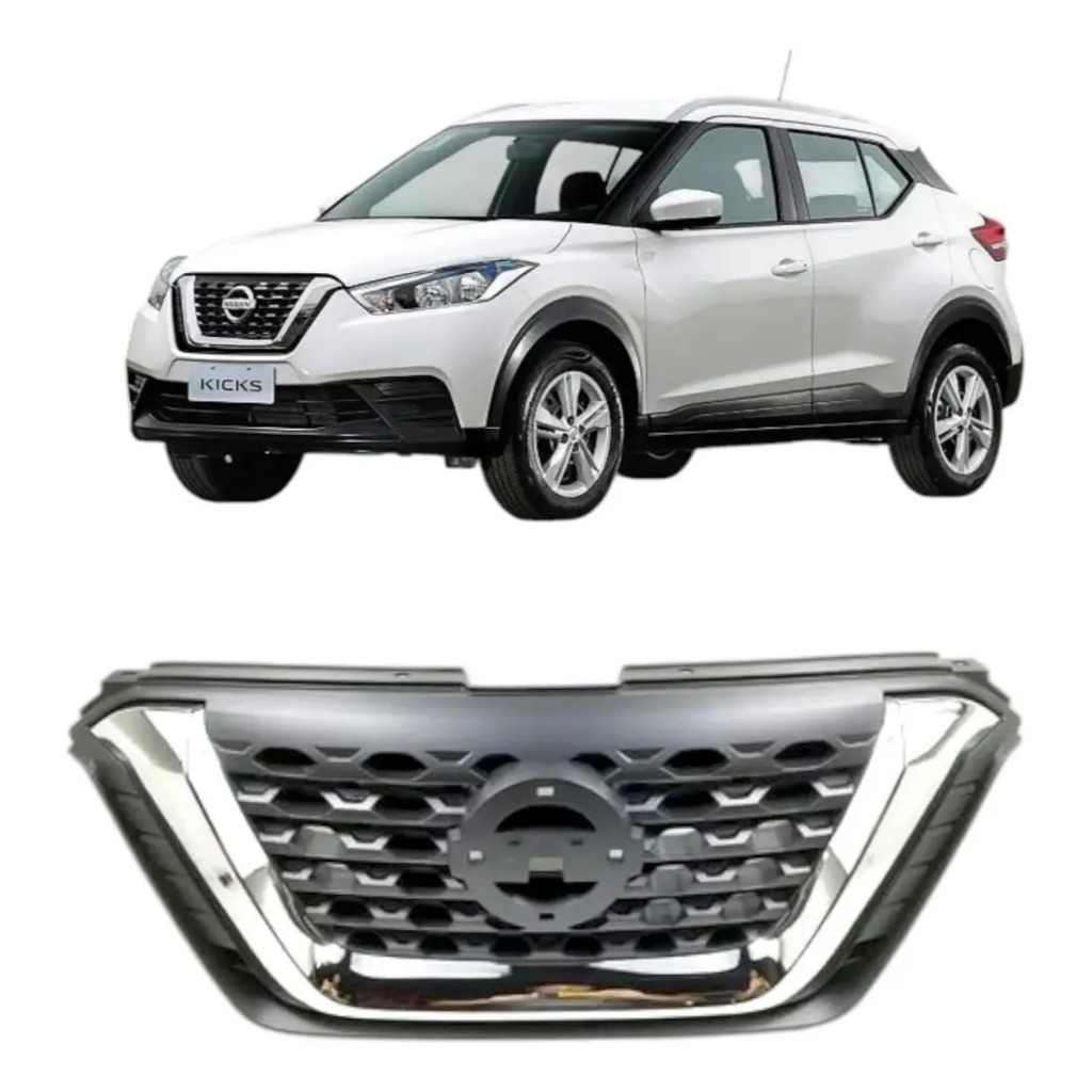 Grade Radiador Kicks 2016 2017 2018 2019 2020 Cromada