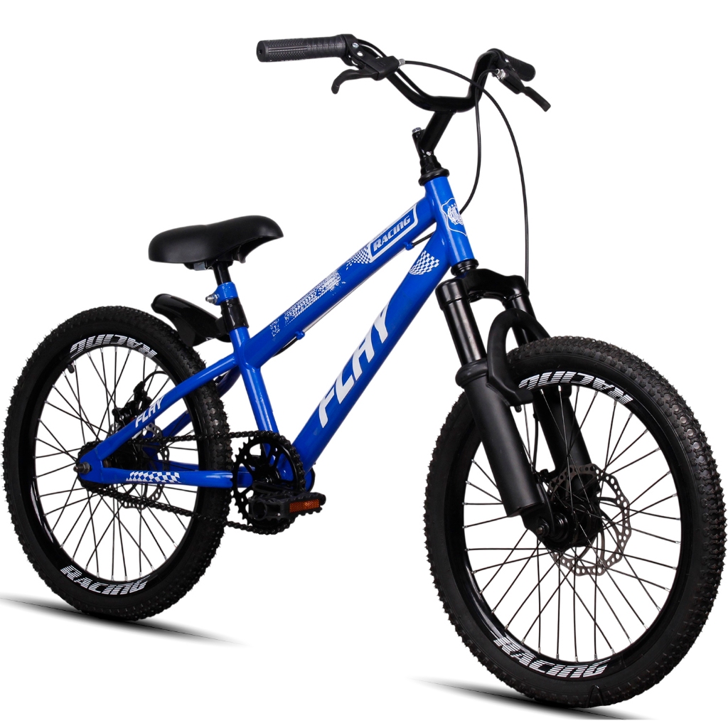 Bicicleta Aro 20 Mtb Infantil Criança 6, 7, 8 Anos Freio A Disco Suspensão Menino Flay
