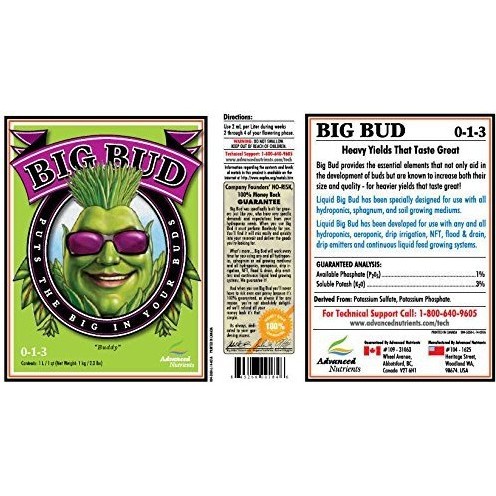 Fert Advanced Big Bud 100ml Engorda Impulsionador de Floração p/ Cultivo Indoor Tenda Estufa Barra Refletor Grow Led